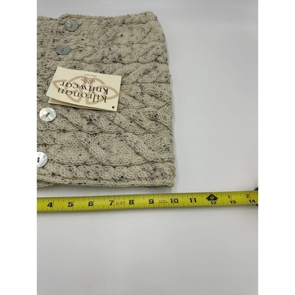 Kilronam Knitwear Snood Scarf Chunky Woven Beige Cream 100% Pure Wool Ireland - Picture 7 of 7